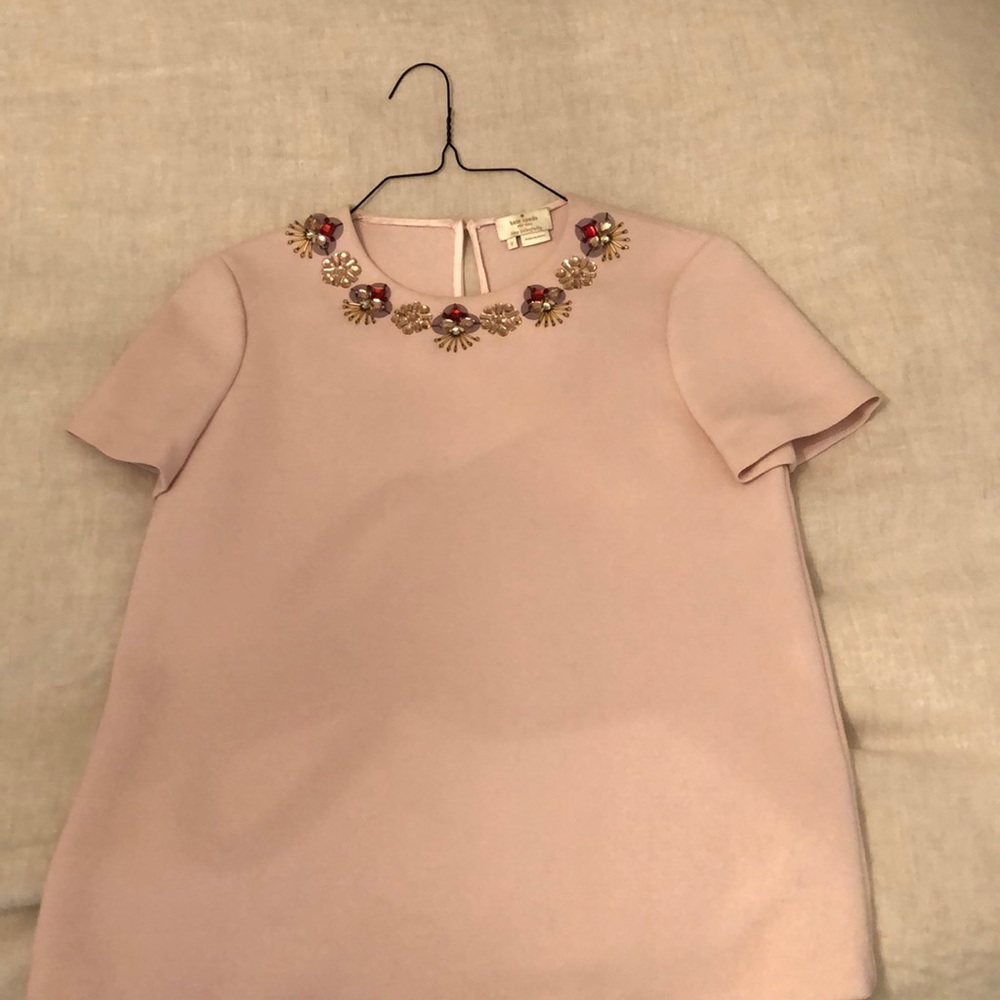 Kate spade Pink Top with Gem Detail